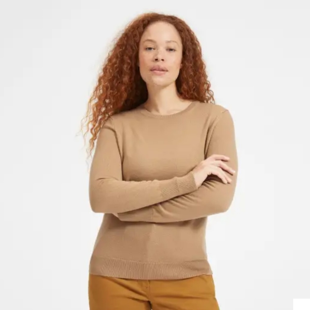 Everlane Camel Cashmere Crew Neck Sweater